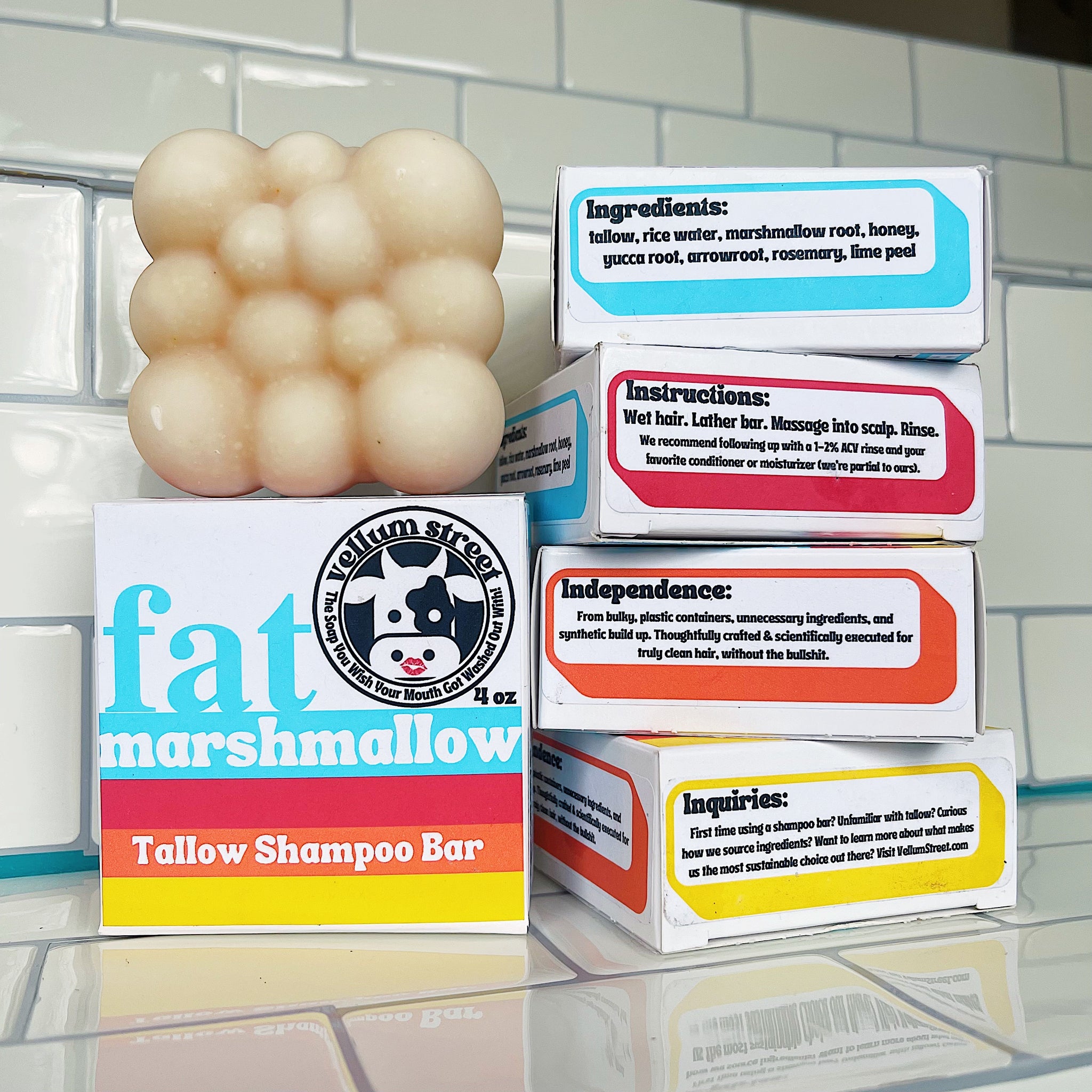 attribut barbering montering fat marshmallow SHAMPOO BAR – Vellum St Soap Company